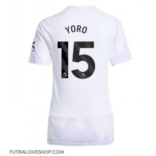 Dres Manchester United Leny Yoro #15 Preč pre Ženy 2025-26 Krátky Rukáv